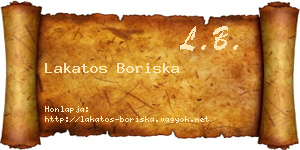Lakatos Boriska névjegykártya