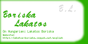 boriska lakatos business card
